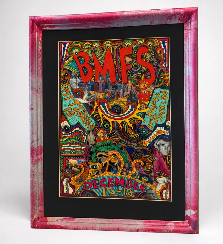 Custom frame with white-base multi-color hydro dip finish